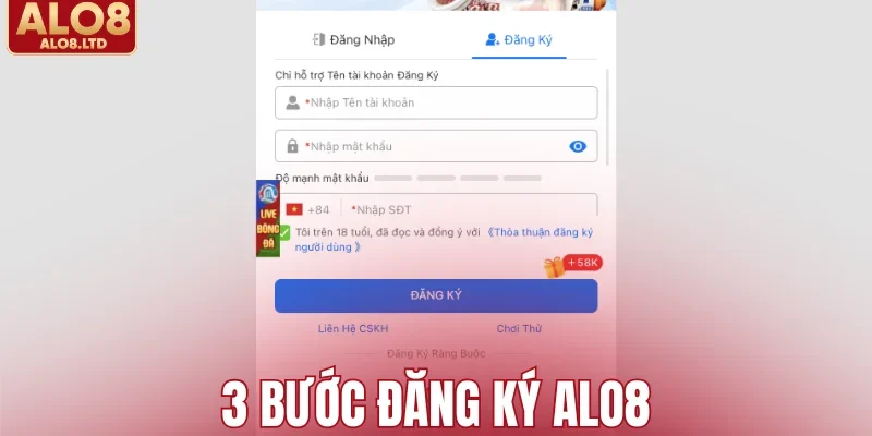 3 bước đăng ký ALO8