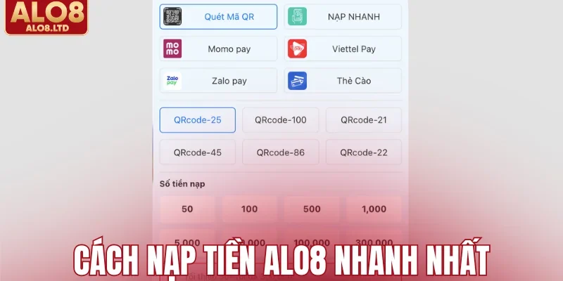 Cách nạp tiền ALO8 nhanh nhất