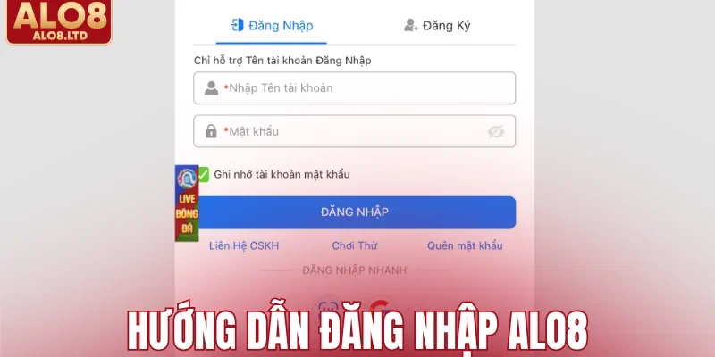 Hướng dẫn đăng nhập ALO8