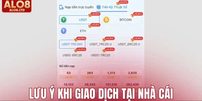 Lưu ý khi giao dịch tại nhà cái